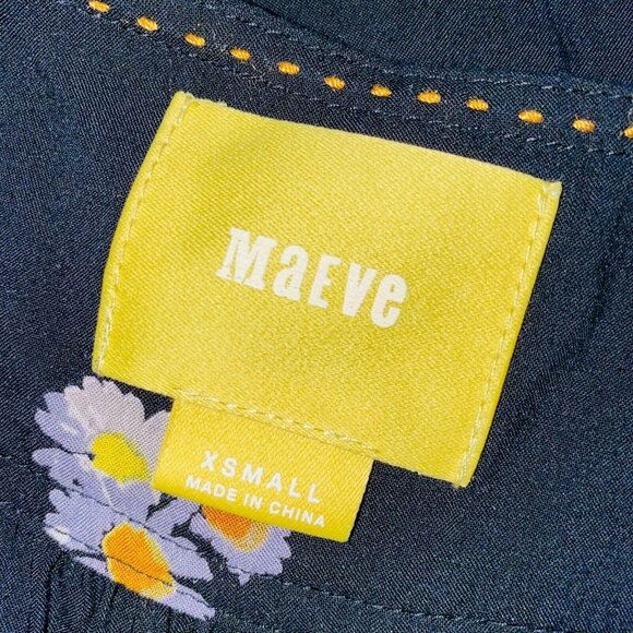 Anthropologie Maeve Womens Top XS Boho Floral Print Button Down Shirt - Picture 7 of 7